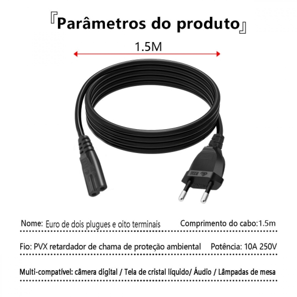 Cabo de Energia  para Notebook – Padrão  Pinos