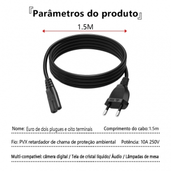 Cabo de Energia  para Notebook – Padrão  Pinos