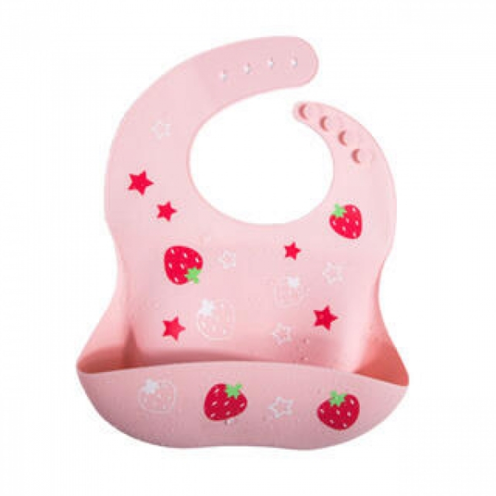 babador infantil silicone rosa