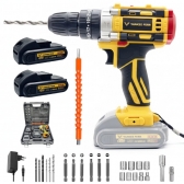 Furadeira parafusadeira 21V com 2 baterias kit completo