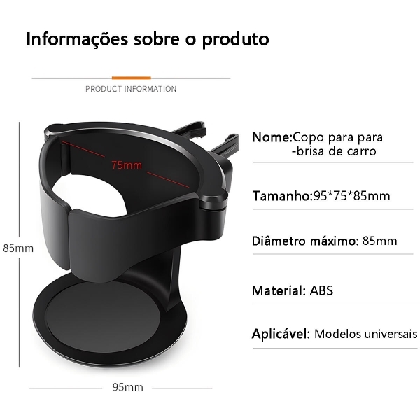 Suporte lata para carro encaixe no ar condicionado .SUP003