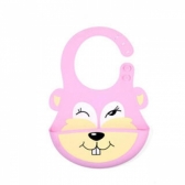 Babador Silicone Esquilo Rosa