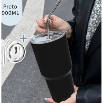Copo termico com canudo
