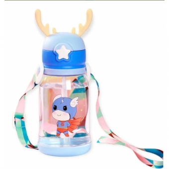 Garrafa Infantil com Canudo e Alça Ajustável 500ML