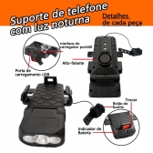 Lanterna para bike com suporte e buzina bic006