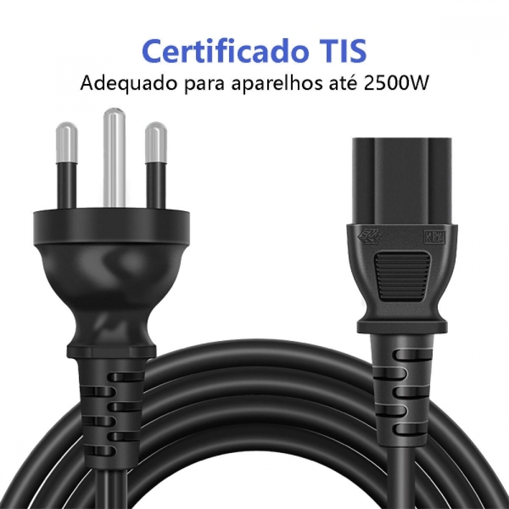 Cabo de Força Tripolar 3 Pinos Certificado TIS – 2500W
