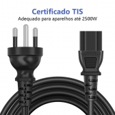 Cabo de Força Tripolar 3 Pinos Certificado TIS – 2500W