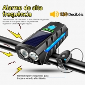 Lanterna para bike com painel solar bic007