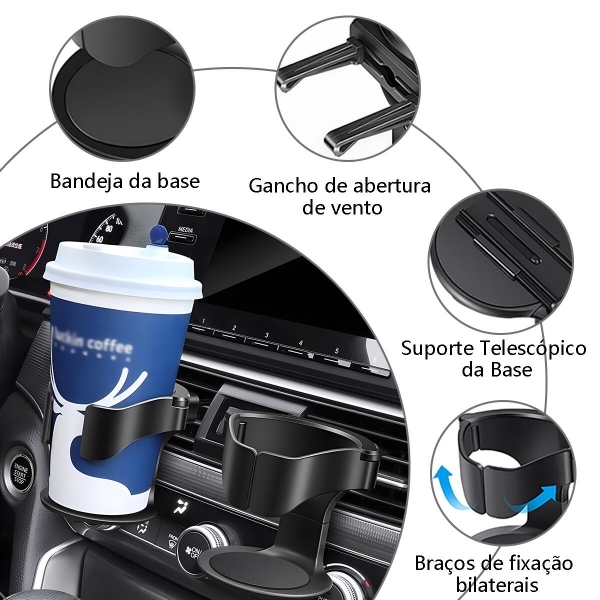Suporte lata para carro encaixe no ar condicionado .SUP003