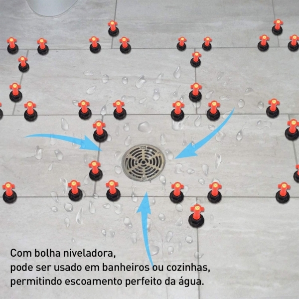 Kit Nivelador de Piso e Azulejo com Nível de Bolha