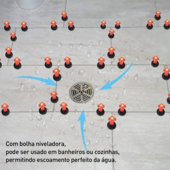 Kit Nivelador de Piso e Azulejo com Nível de Bolha