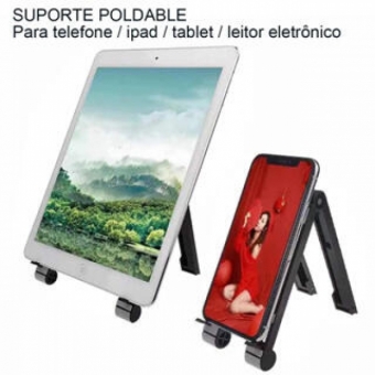 Suporte de Mesa para Celular e Tablet Dobrável Universal