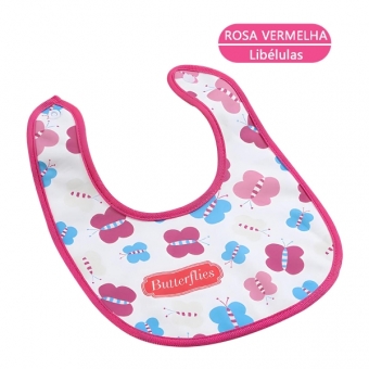 BABADOR Infantil rosa Borboleta
